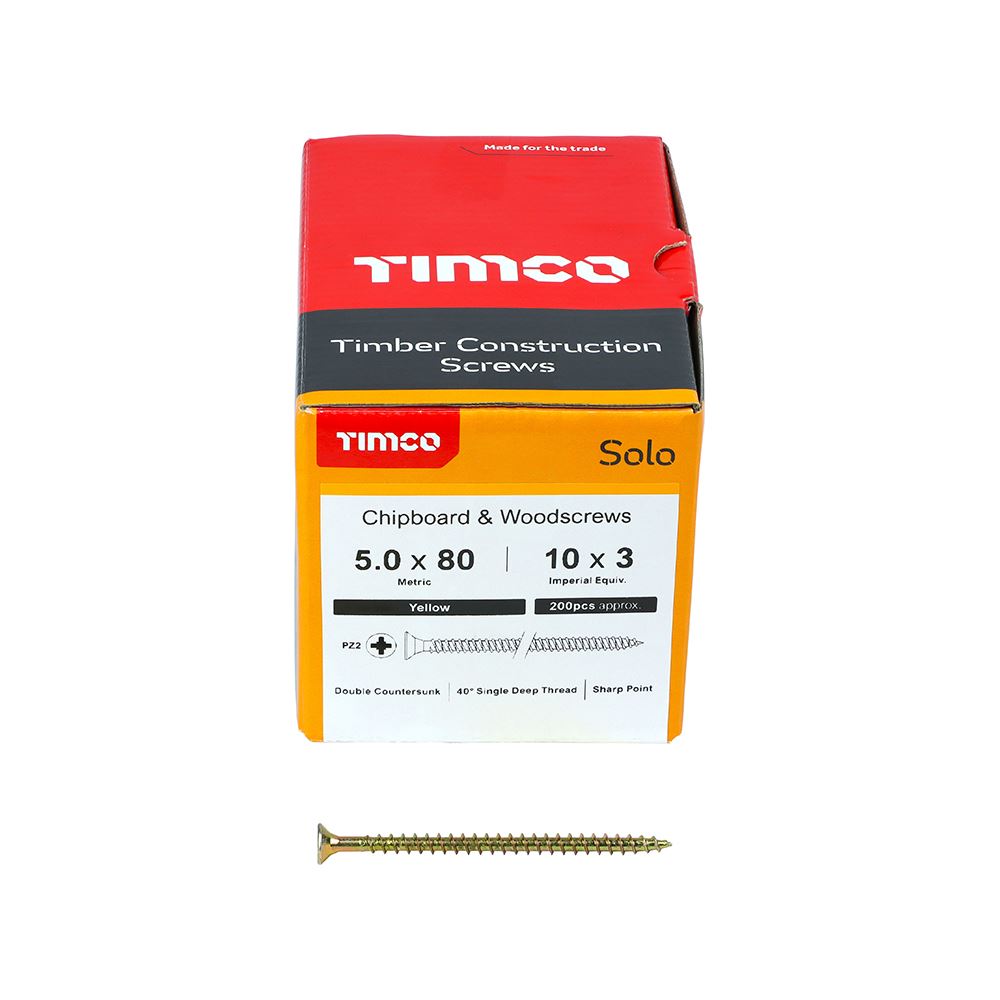 Timco - Solo Chipboard & Wood Screws - PZ - Double Countersunk. Various Sizes - Picture 136 of 178