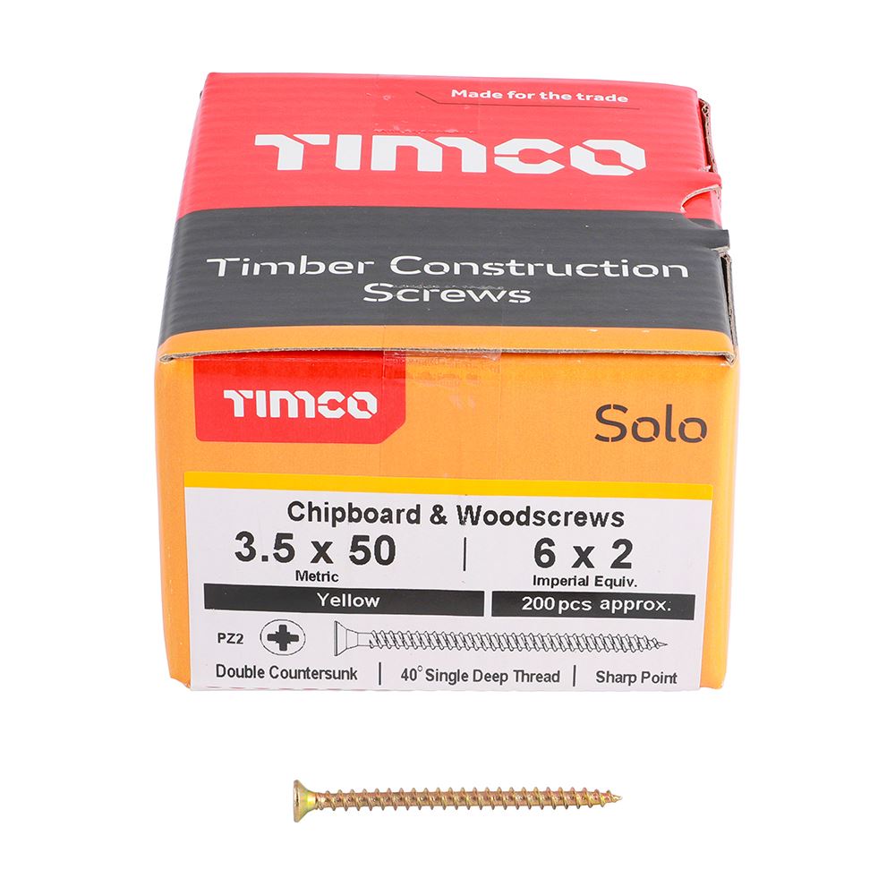 Timco - Solo Chipboard & Wood Screws - PZ - Double Countersunk. Various Sizes - Picture 46 of 178