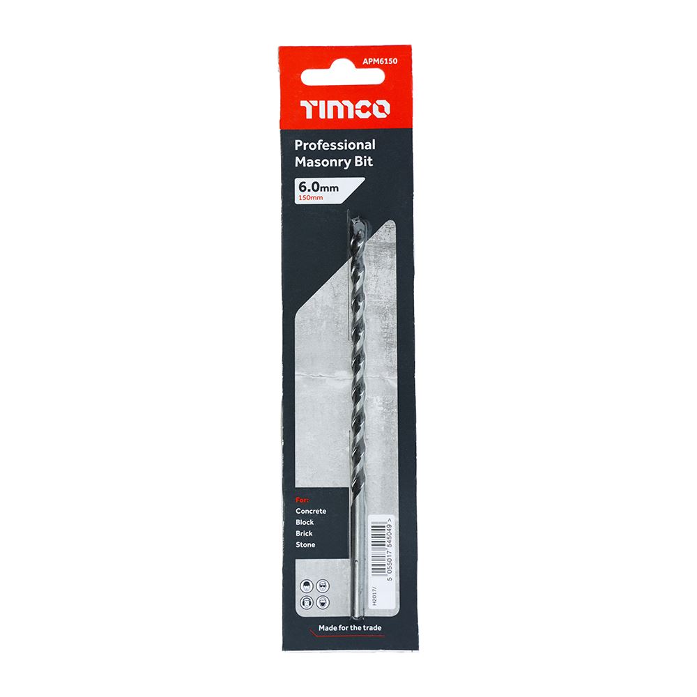 Timco - Premium Quality Professional Masonry Bit, Hardened Carbon Steel - 1 Each - Picture 17 of 75