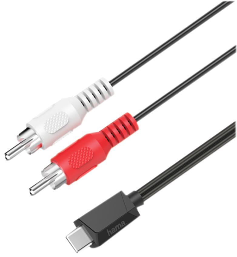 Hama Cavo Audio USB-C A RCA Maschio – Adattatore Digitale/Analogico 1,5 M, Stereo, Nero