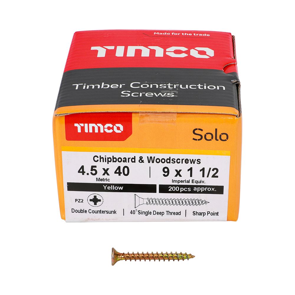 Timco - Solo Chipboard & Wood Screws - PZ - Double Countersunk. Various Sizes - Picture 93 of 178