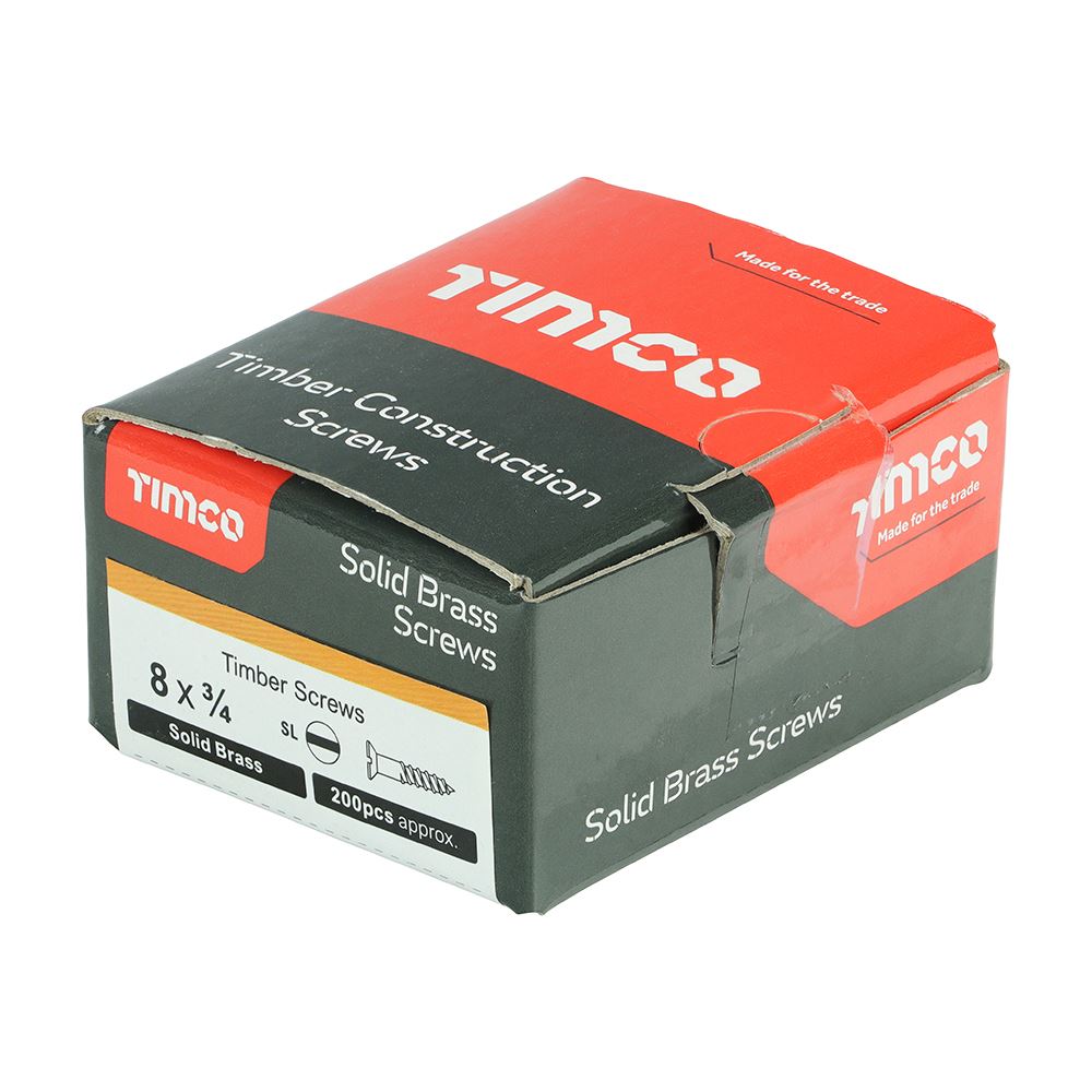 Timco Solid Brass Wood Timber Screws Slotted Countersunk Various Sizes Available - Picture 40 of 55