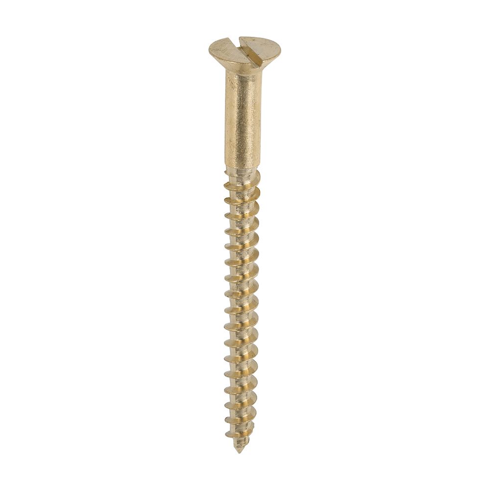 Timco Solid Brass Wood Timber Screws Slotted Countersunk Various Sizes Available - Picture 36 of 55