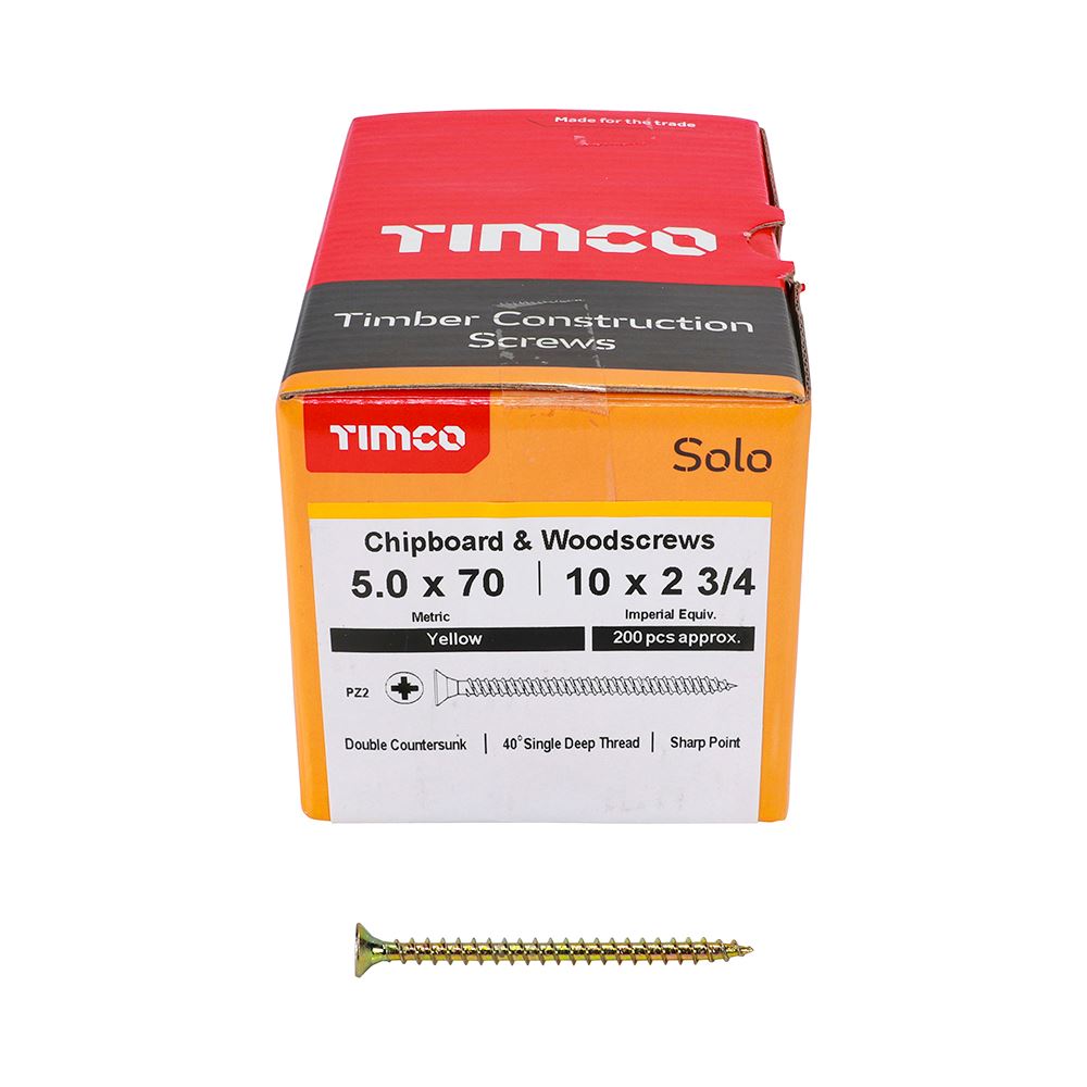Timco - Solo Chipboard & Wood Screws - PZ - Double Countersunk. Various Sizes - Picture 130 of 178