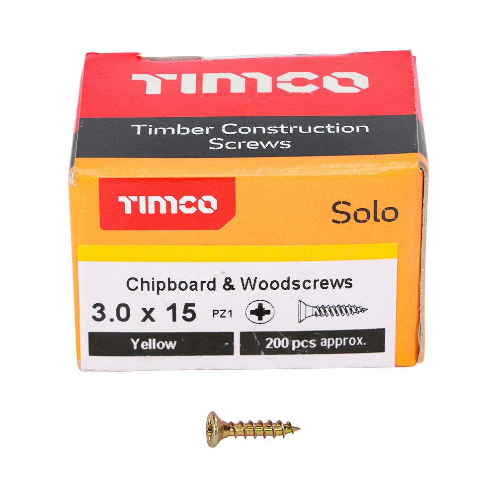 Timco - Solo Chipboard & Wood Screws - PZ - Double Countersunk. Various Sizes - Picture 7 of 178