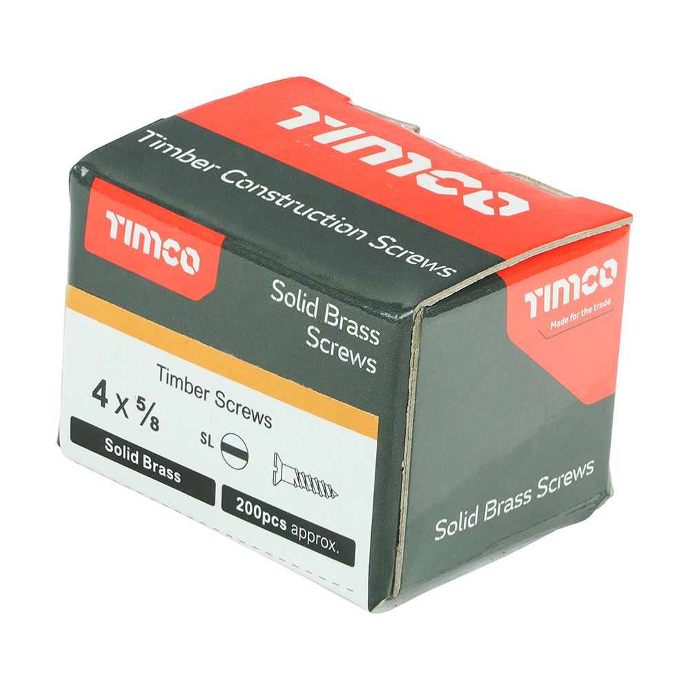 Timco Solid Brass Wood Timber Screws Slotted Countersunk Various Sizes Available - Picture 11 of 55