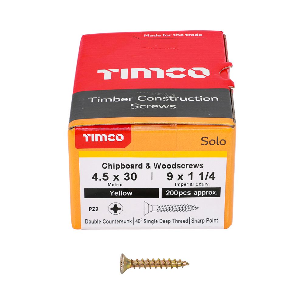 Timco - Solo Chipboard & Wood Screws - PZ - Double Countersunk. Various Sizes - Picture 87 of 178