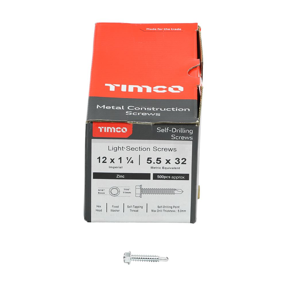Timco Metall Bauleuchte Querschnitt Dachschrauben Sechskant selbstbohrendes Zink - Bild 17 von 24