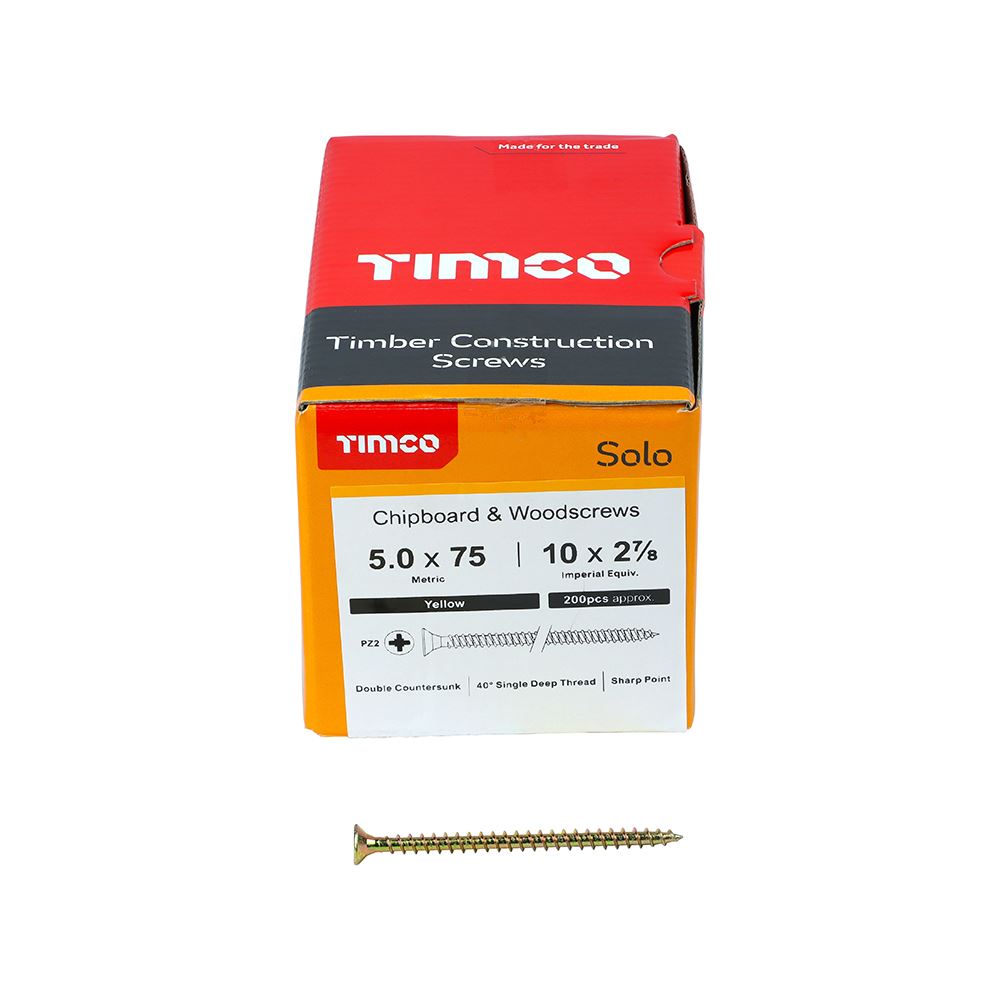 Timco - Solo Chipboard & Wood Screws - PZ - Double Countersunk. Various Sizes - Picture 133 of 178