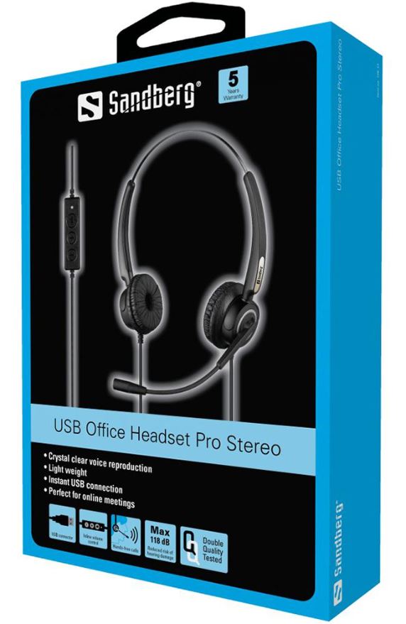 Sandberg USB Chat Headset – Plug & Play, 1,8 M Kabel, 40 Mm Treiber, Bequem Für Homeoffice & Calls