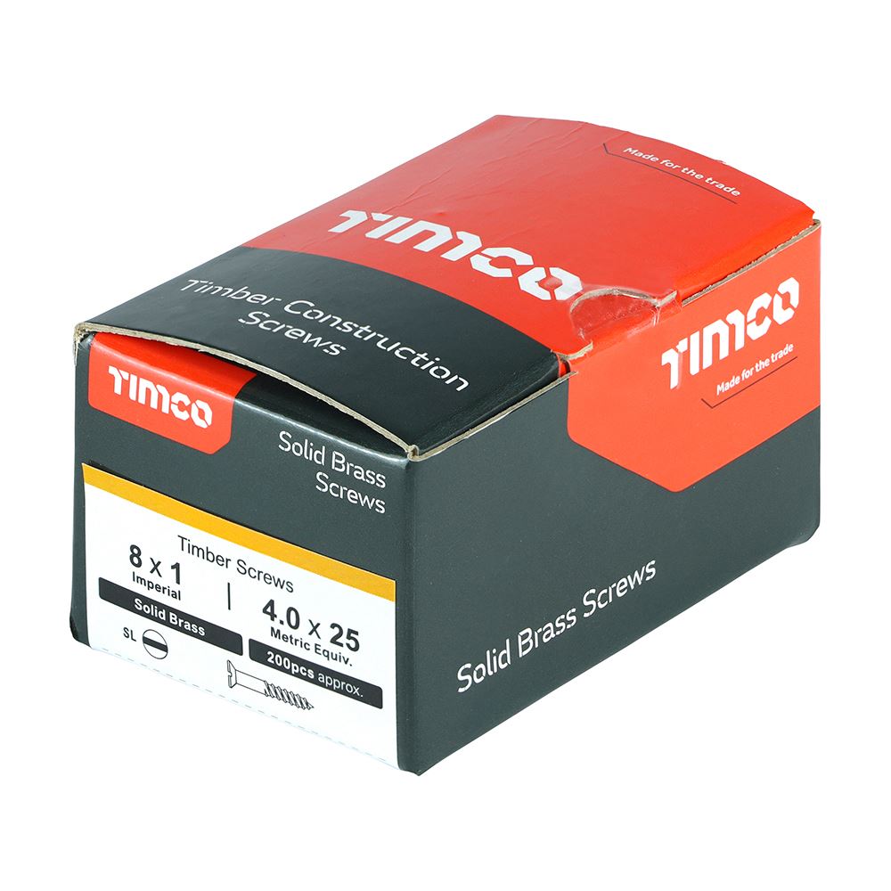 Timco Solid Brass Wood Timber Screws Slotted Countersunk Various Sizes Available - Picture 34 of 55