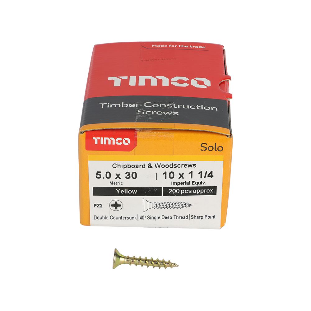 Timco - Solo Chipboard & Wood Screws - PZ - Double Countersunk. Various Sizes - Picture 112 of 178