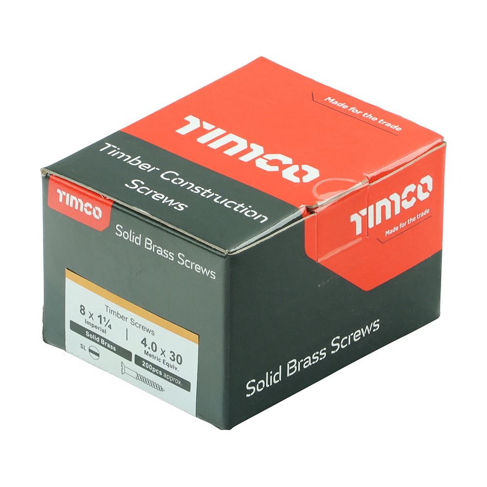 Timco Solid Brass Wood Timber Screws Slotted Countersunk Various Sizes Available - Picture 31 of 55