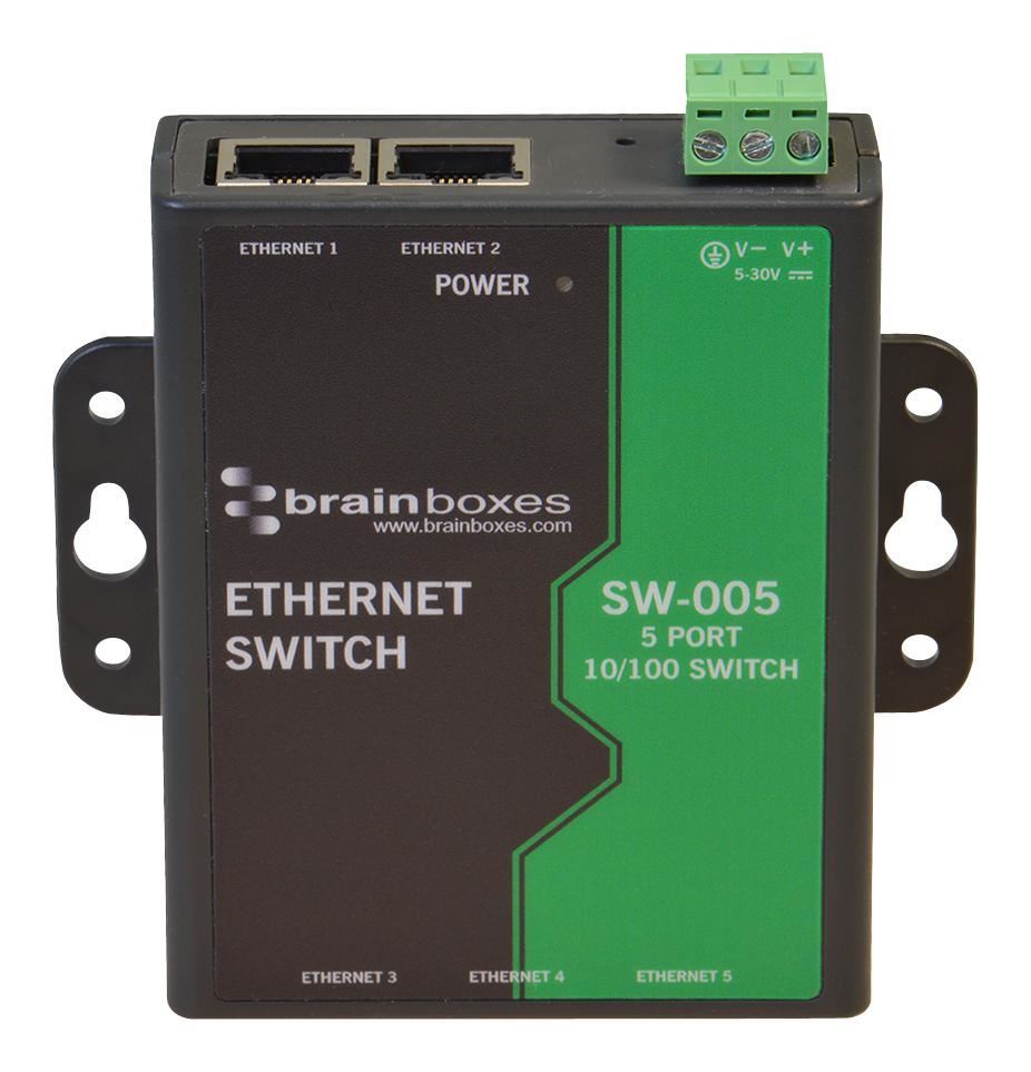 BRAINBOXES - 5 Ports industrieller schneller Ethernet-Switch - Bild 1 von 1