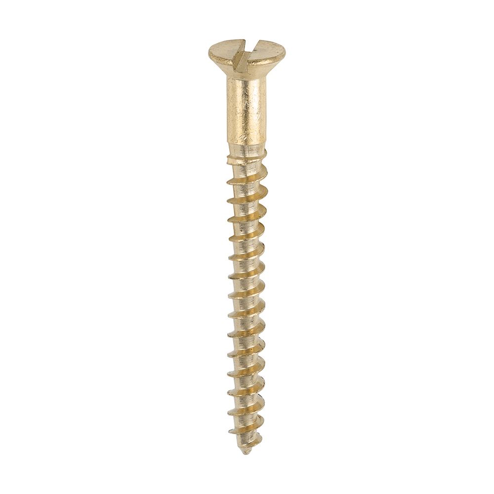 Timco Solid Brass Wood Timber Screws Slotted Countersunk Various Sizes Available - Picture 13 of 55