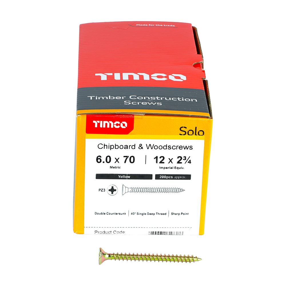 Timco - Solo Chipboard & Wood Screws - PZ - Double Countersunk. Various Sizes - Picture 157 of 178