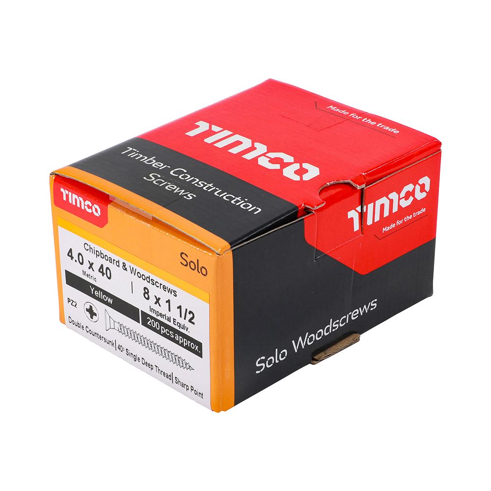 Timco - Solo Chipboard & Wood Screws - PZ - Double Countersunk. Various Sizes - Picture 65 of 178