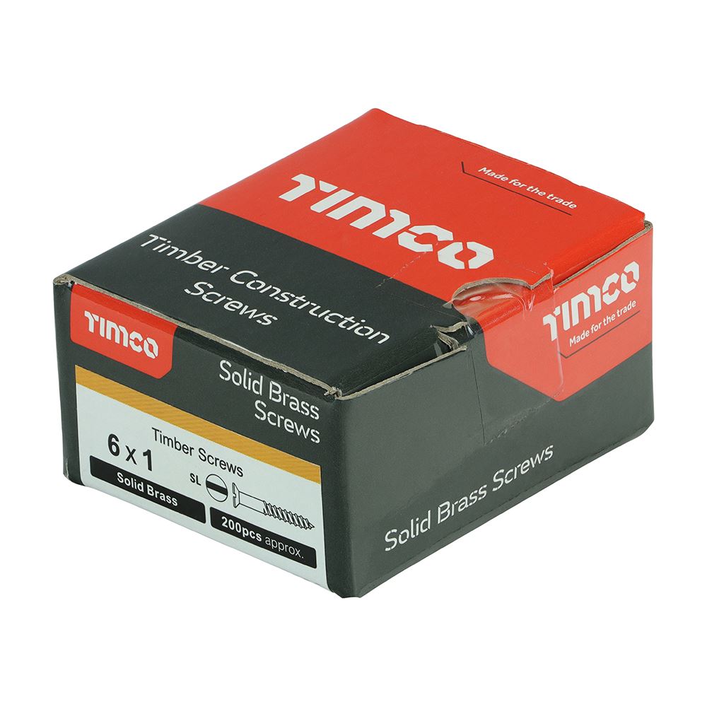 Timco Solid Brass Wood Timber Screws Slotted Countersunk Various Sizes Available - Picture 17 of 55