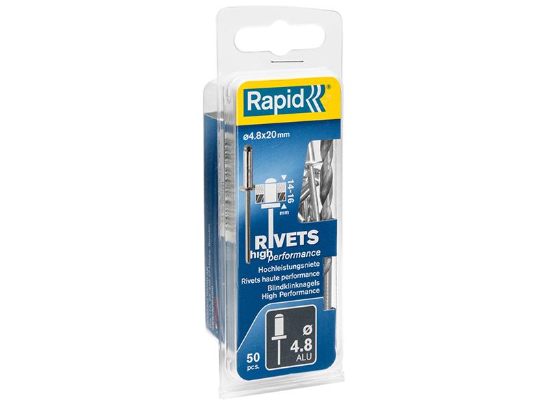 Kit De 50 Rivets Rapide Rapid 5000391 - 4,8 X 20mm Haute Performance