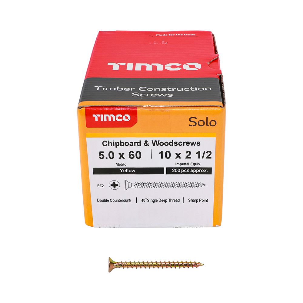 Timco - Solo Chipboard & Wood Screws - PZ - Double Countersunk. Various Sizes - Picture 127 of 178