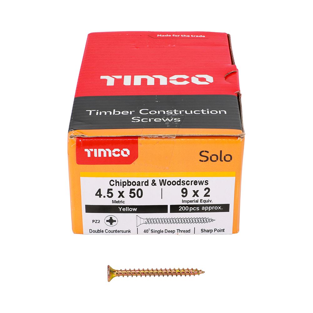 Timco - Solo Chipboard & Wood Screws - PZ - Double Countersunk. Various Sizes - Picture 99 of 178