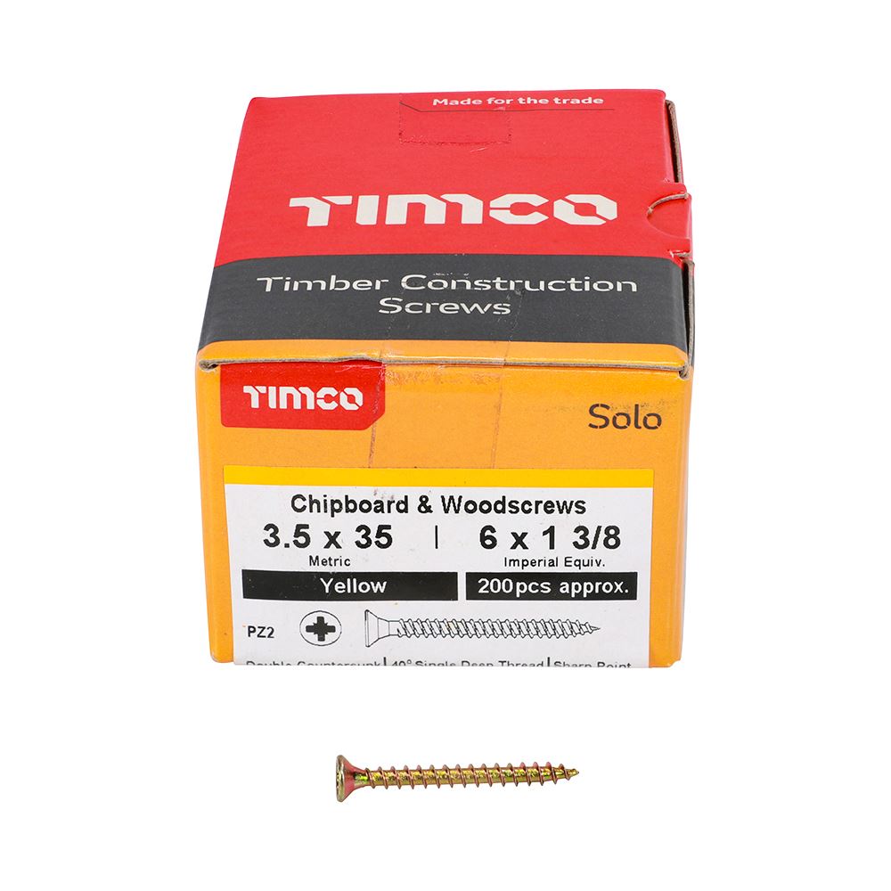 Timco - Solo Chipboard & Wood Screws - PZ - Double Countersunk. Various Sizes - Picture 40 of 178