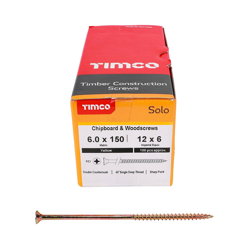 Timco - Solo Chipboard & Wood Screws - PZ - Double Countersunk. Various Sizes - Picture 175 of 178