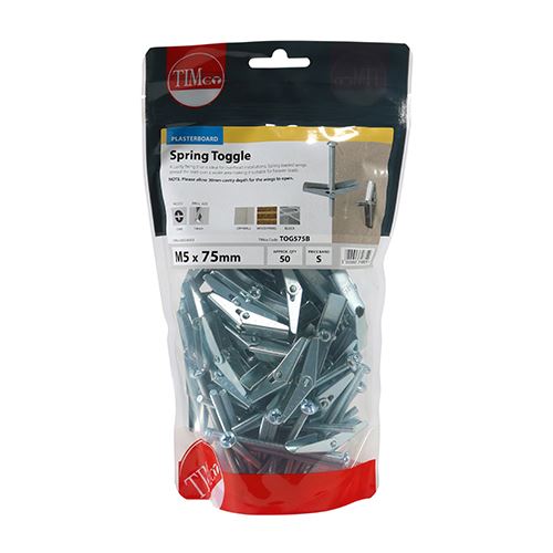 Timco - Spring Toggles - Ideal For Overhead Installations - Zinc. Various Sizes - Picture 13 of 19