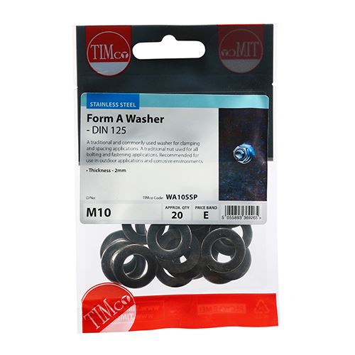 Timco - Form A Metal Washers - A2 Stainless Steel. Various Sizes Available - Picture 9 of 13