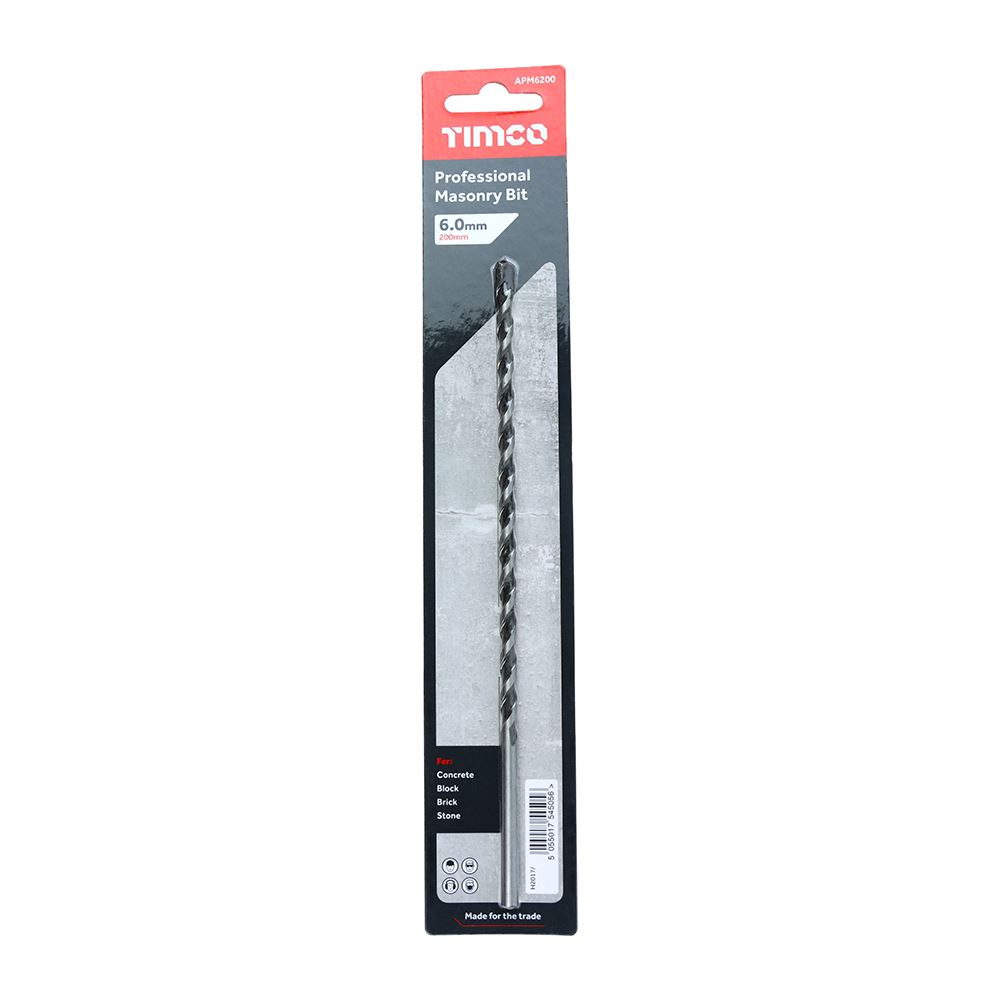 Timco - Premium Quality Professional Masonry Bit, Hardened Carbon Steel - 1 Each - Picture 19 of 75