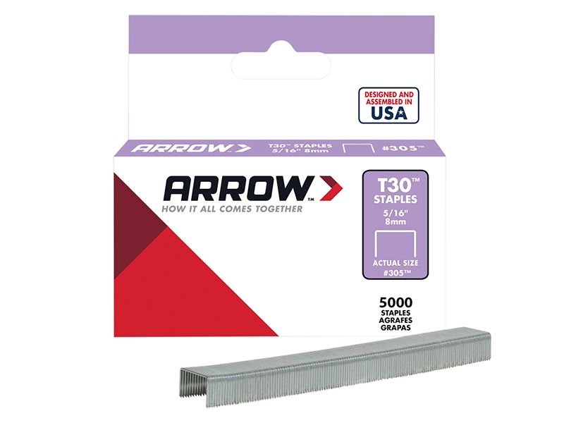 Arrow ARR305IP A305IP Staples, Silver, 8mm