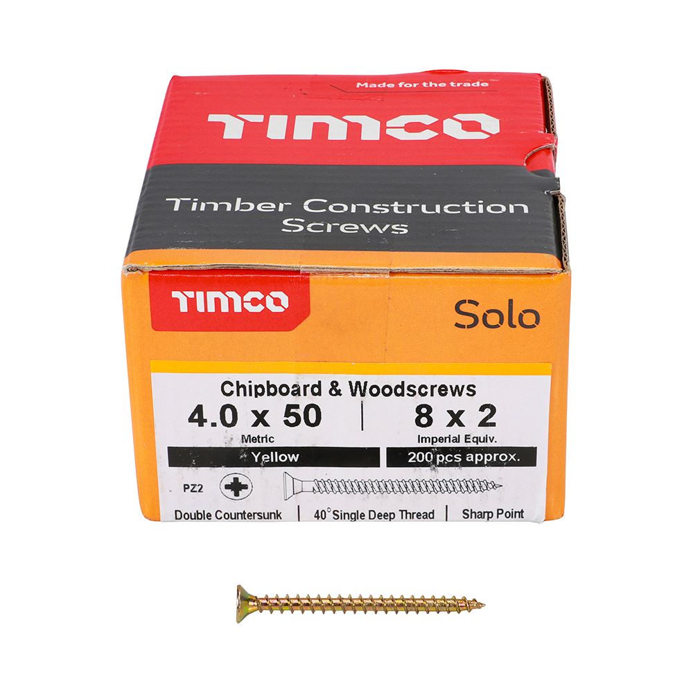 Timco - Solo Chipboard & Wood Screws - PZ - Double Countersunk. Various Sizes - Picture 72 of 178