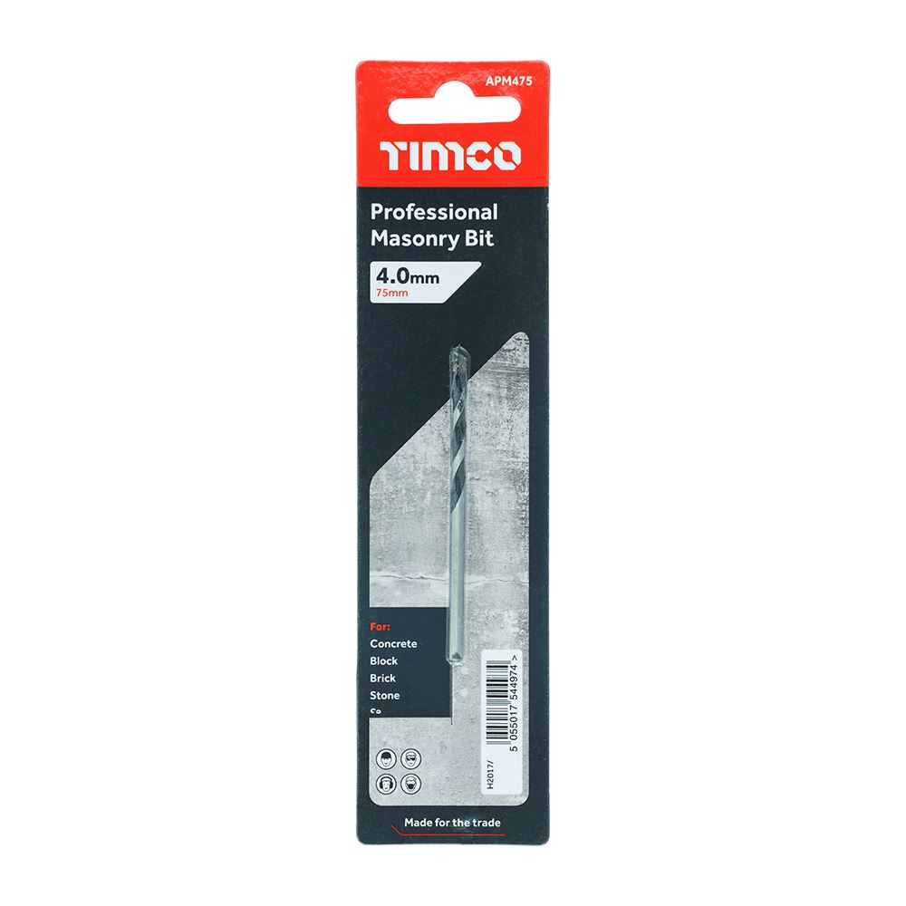 Timco - Premium Quality Professional Masonry Bit, Hardened Carbon Steel - 1 Each - Picture 3 of 75
