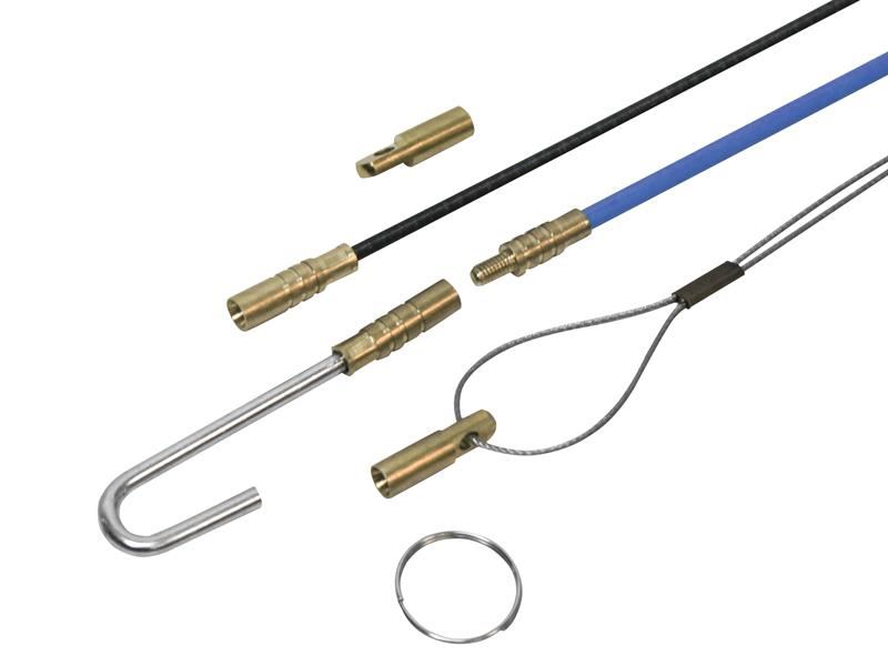 VOANZO 10 STÜCKE Kabelstangen Elektrische Stangen mit Haken und Loch-Kit Fiberglas Elektrisch anschließbares Fischband-Zug-Kit - Drahtdurchmesser 4 mm