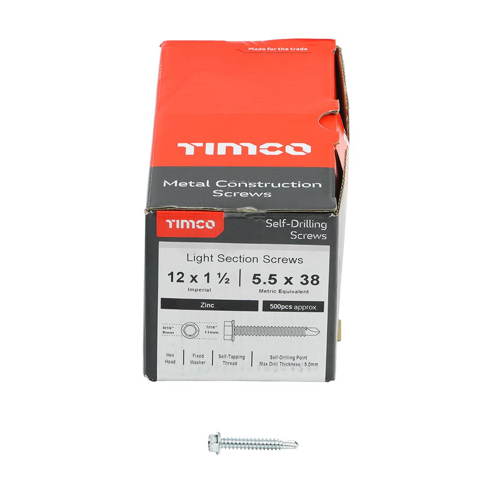 Timco Metall Bauleuchte Querschnitt Dachschrauben Sechskant selbstbohrendes Zink - Bild 14 von 24