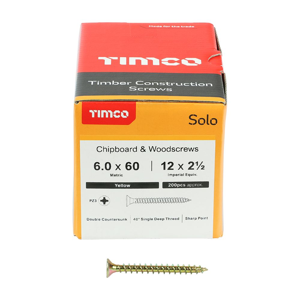 Timco - Solo Chipboard & Wood Screws - PZ - Double Countersunk. Various Sizes - Picture 154 of 178
