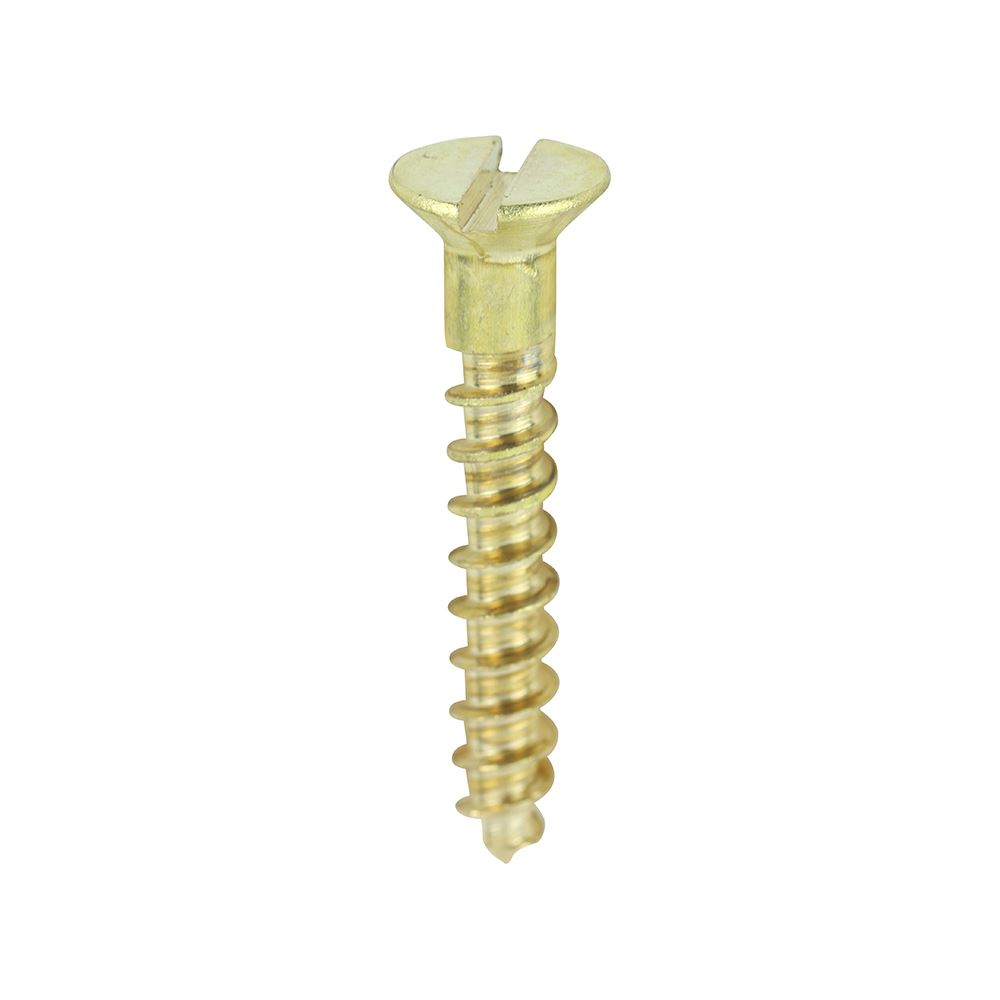 Timco Solid Brass Wood Timber Screws Slotted Countersunk Various Sizes Available - Picture 7 of 55