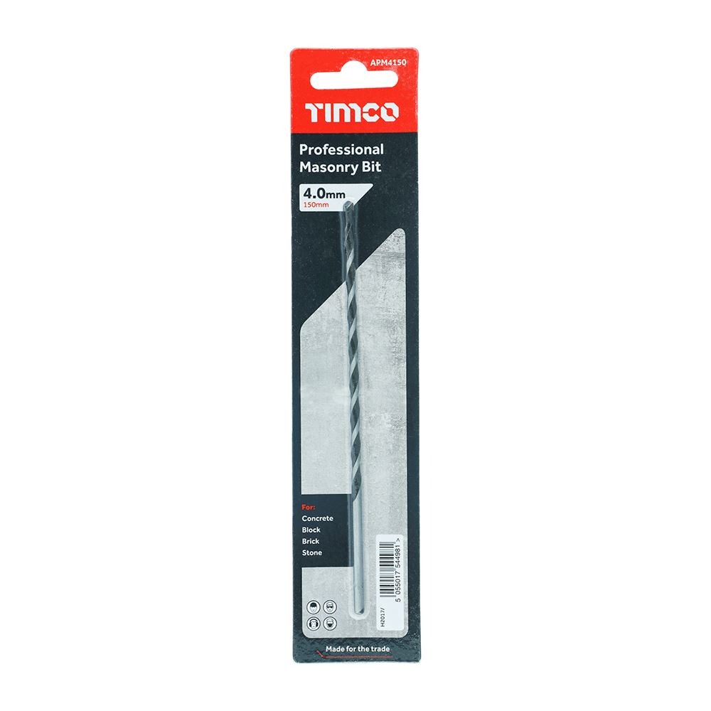 Timco - Premium Quality Professional Masonry Bit, Hardened Carbon Steel - 1 Each - Picture 5 of 75