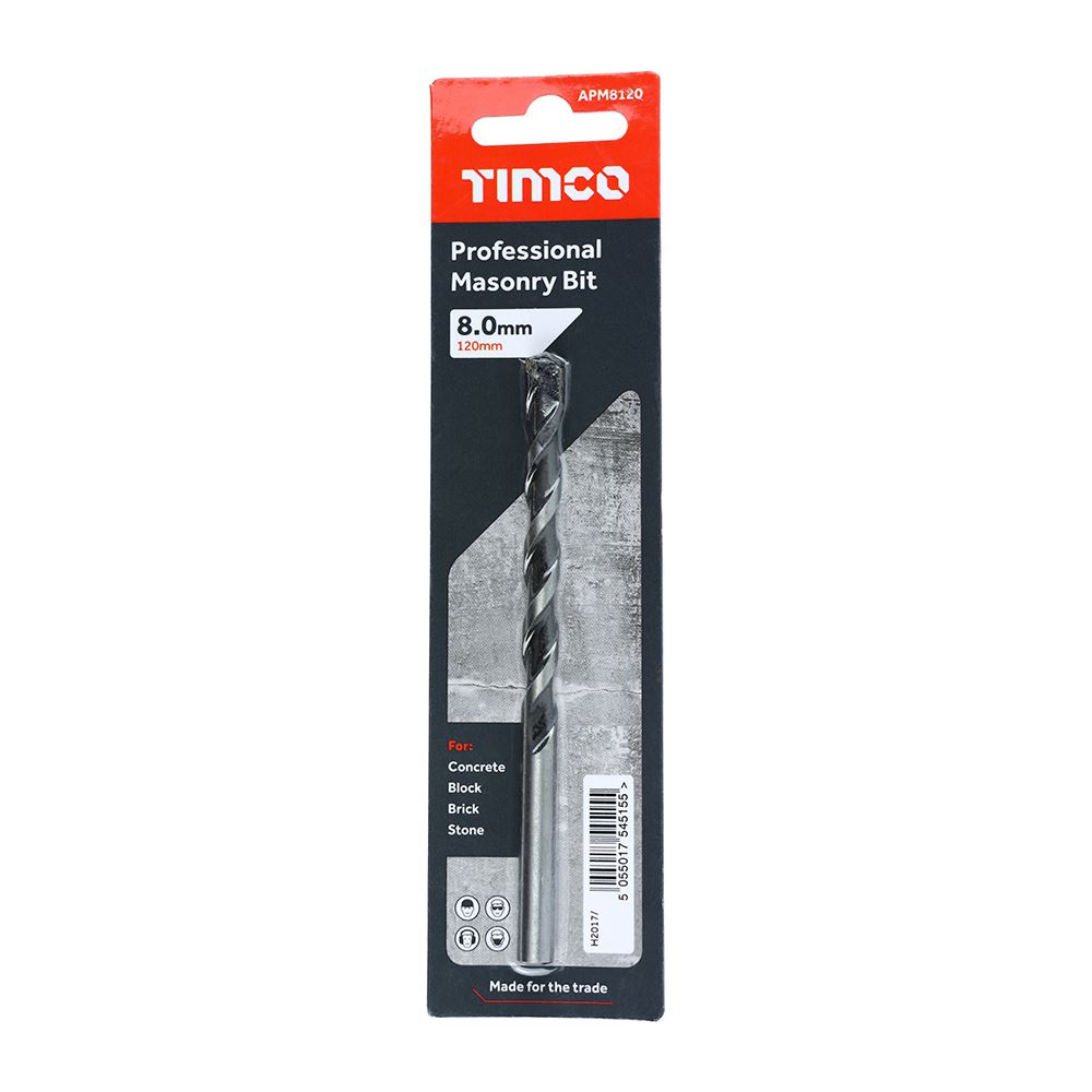 Timco - Premium Quality Professional Masonry Bit, Hardened Carbon Steel - 1 Each - Picture 33 of 75