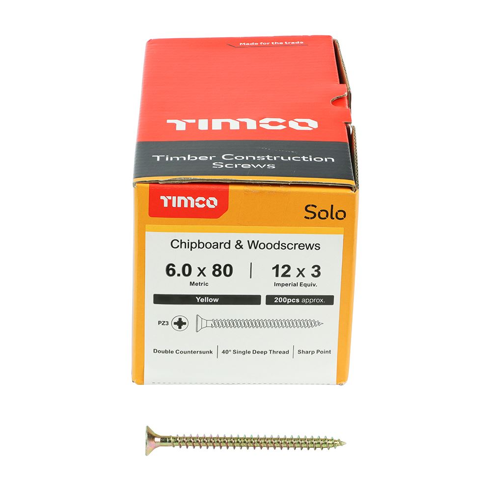 Timco - Solo Chipboard & Wood Screws - PZ - Double Countersunk. Various Sizes - Picture 160 of 178