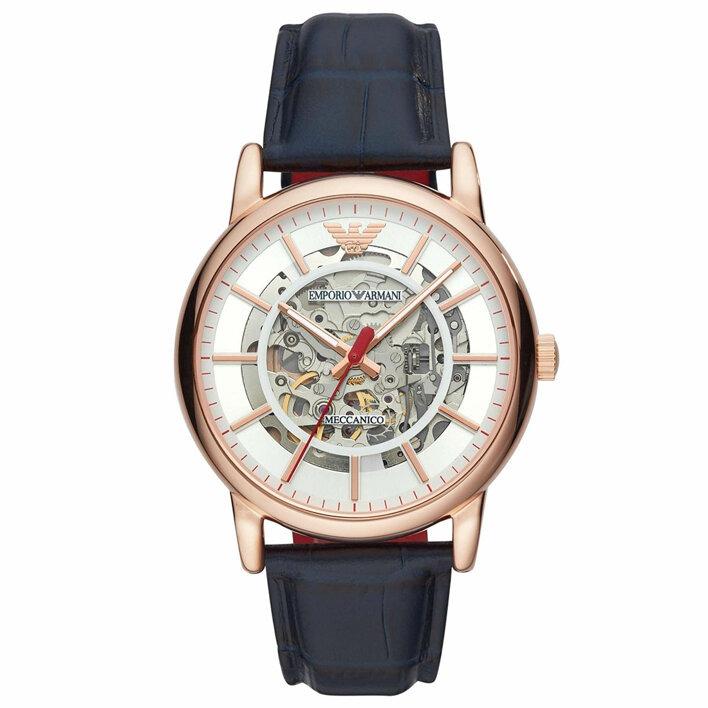 EMPORIO ARMANI AR60009 Skeleton Automatic White Dial Watch eBay