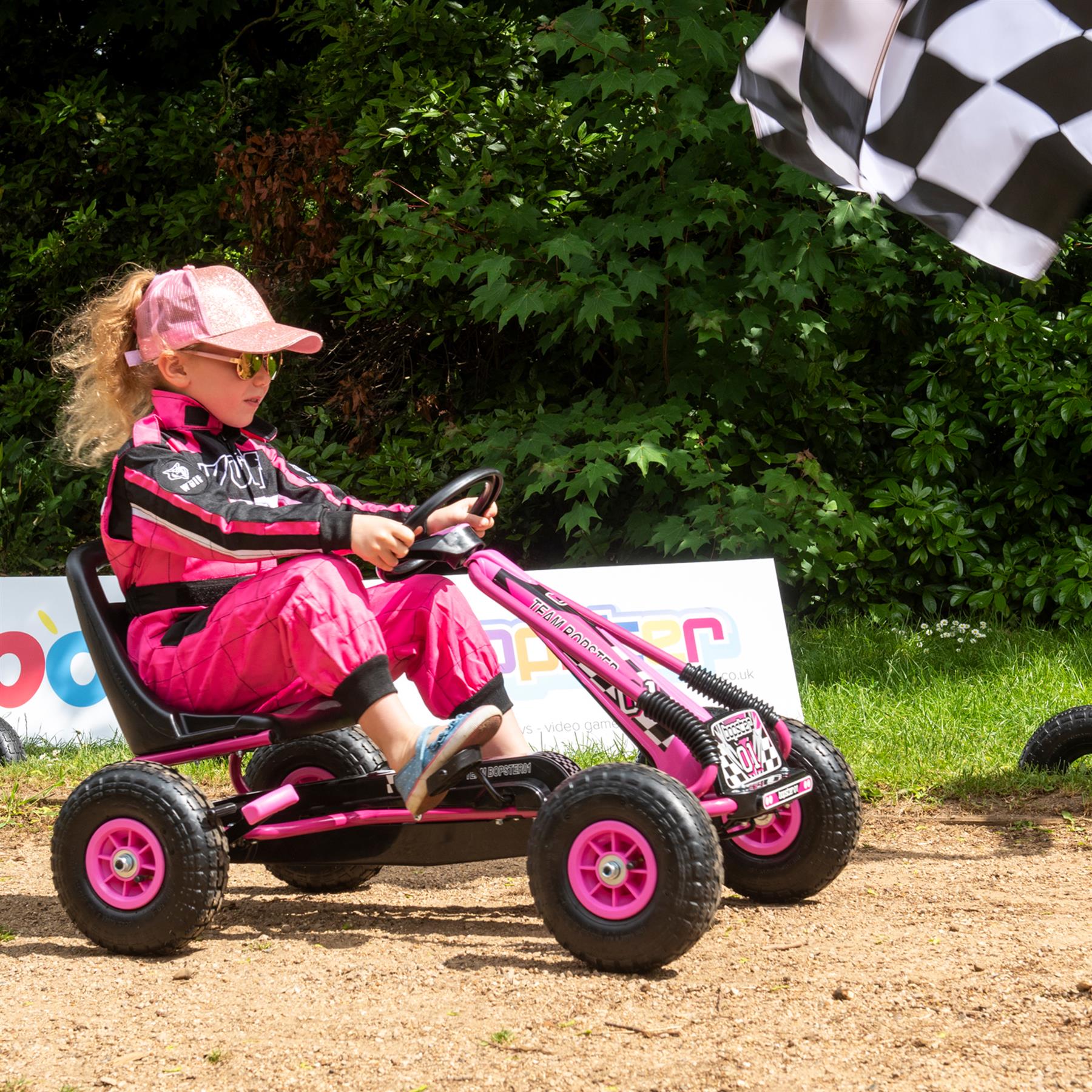 Childrens Kids Pedal Go-Kart 5-8yrs Inflatable Tyres Racing Car Ride-On