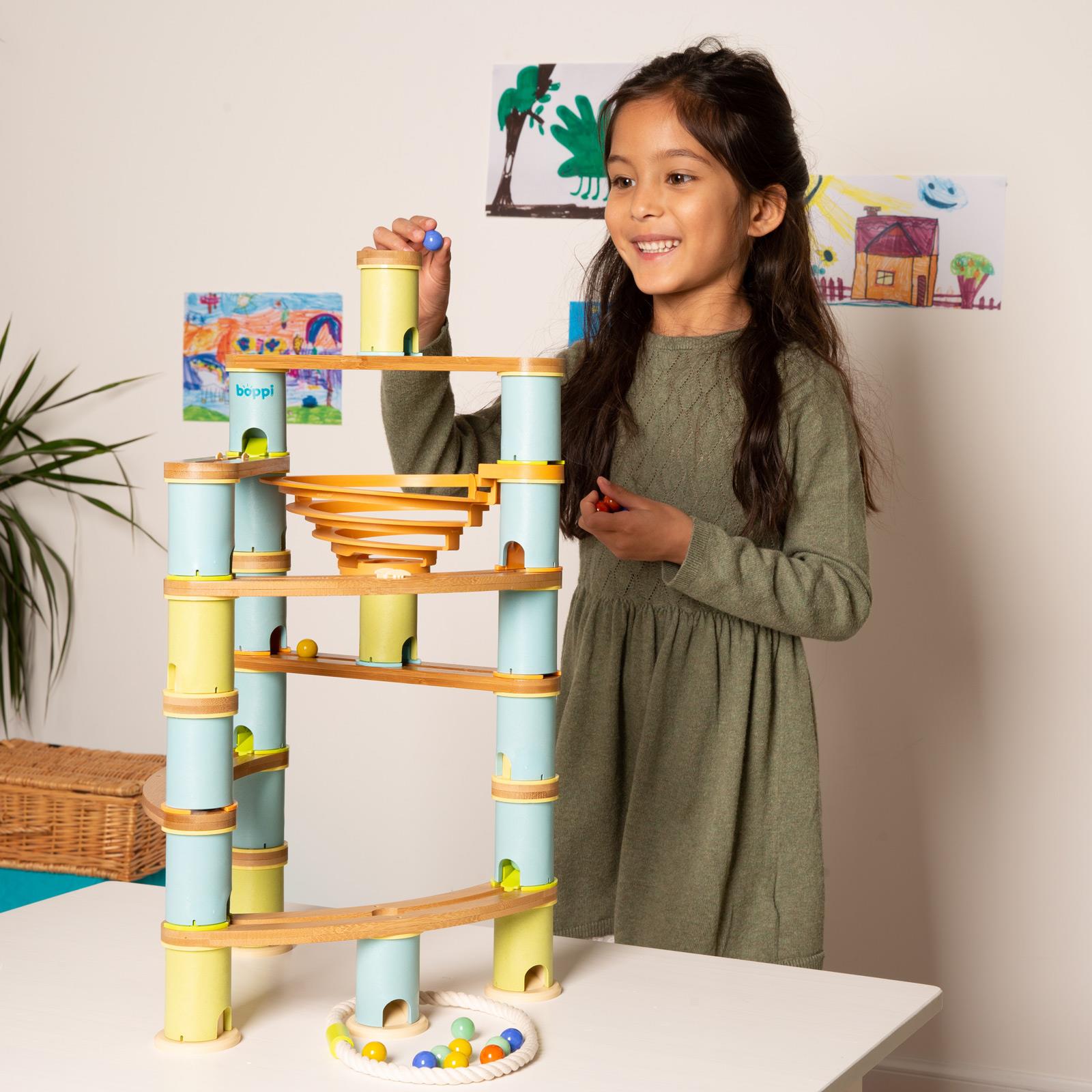 Kugelbahn Umweltfreundlich Holz Bambus Rennen Kinder Bildungs Spielset boppi - Bild 16 von 76