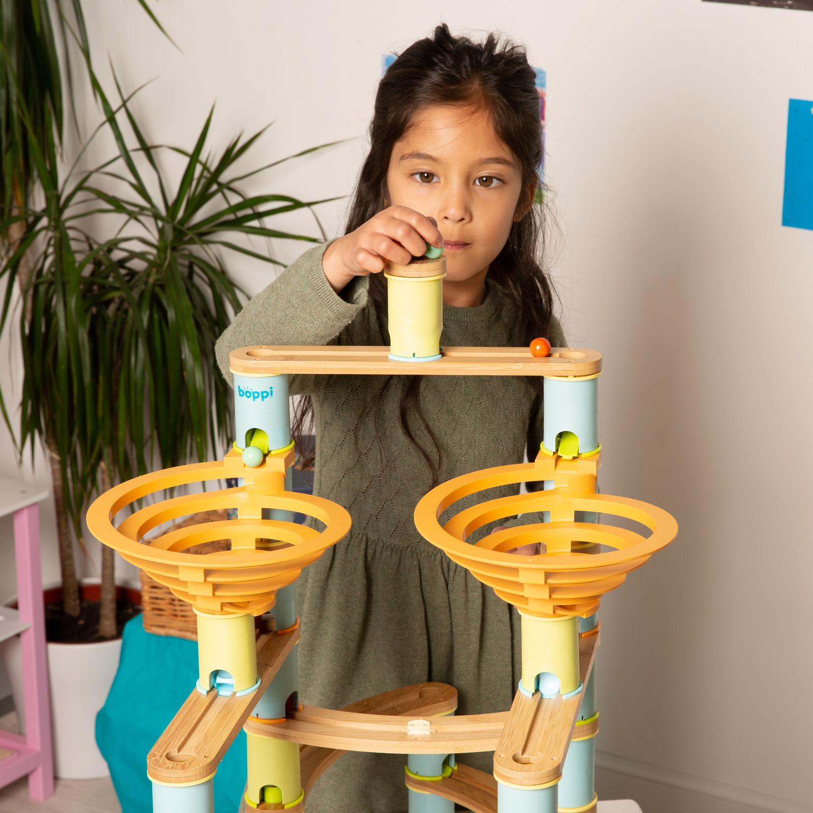 Kugelbahn Umweltfreundlich Holz Bambus Rennen Kinder Bildungs Spielset boppi - Bild 35 von 76