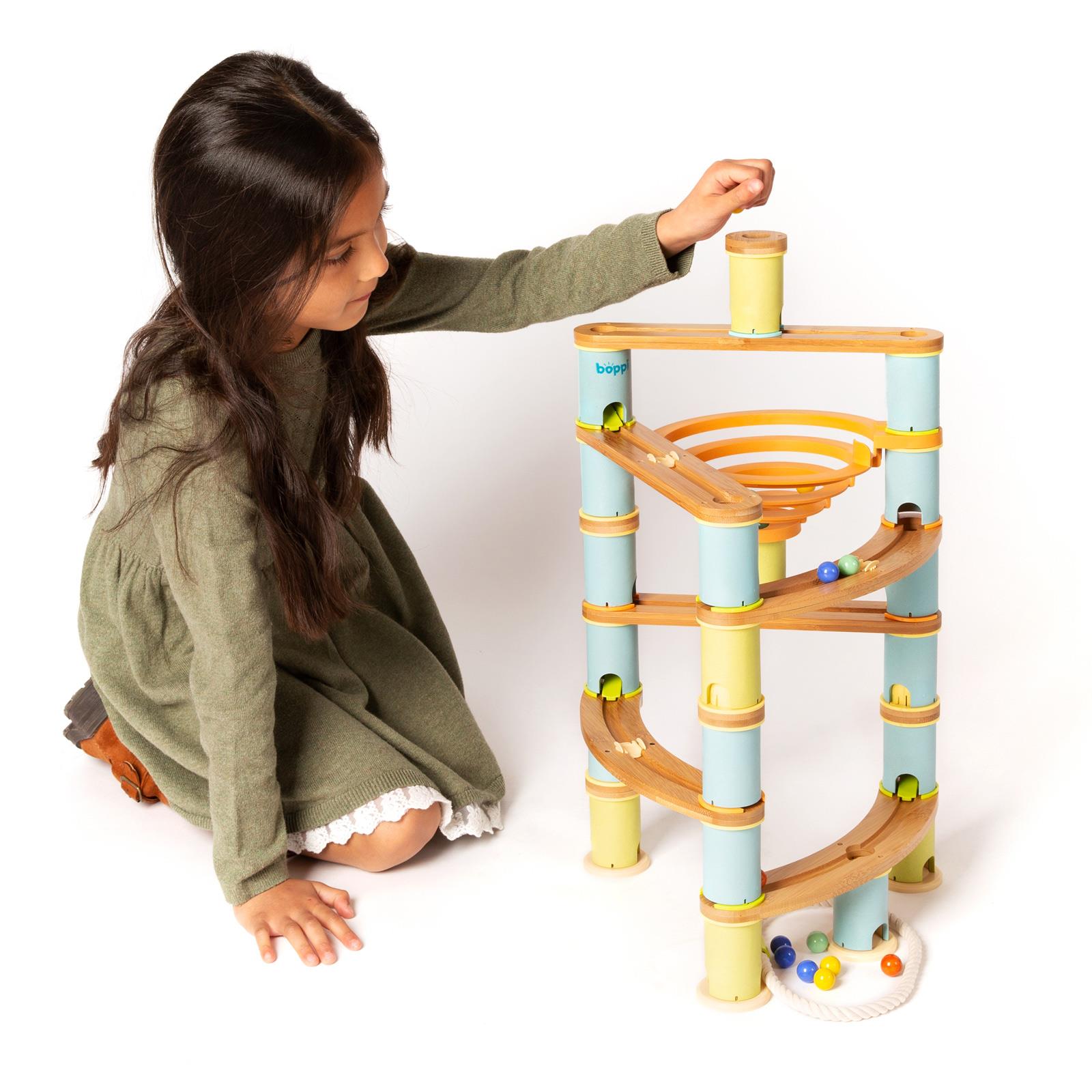Kugelbahn Umweltfreundlich Holz Bambus Rennen Kinder Bildungs Spielset boppi - Bild 15 von 76