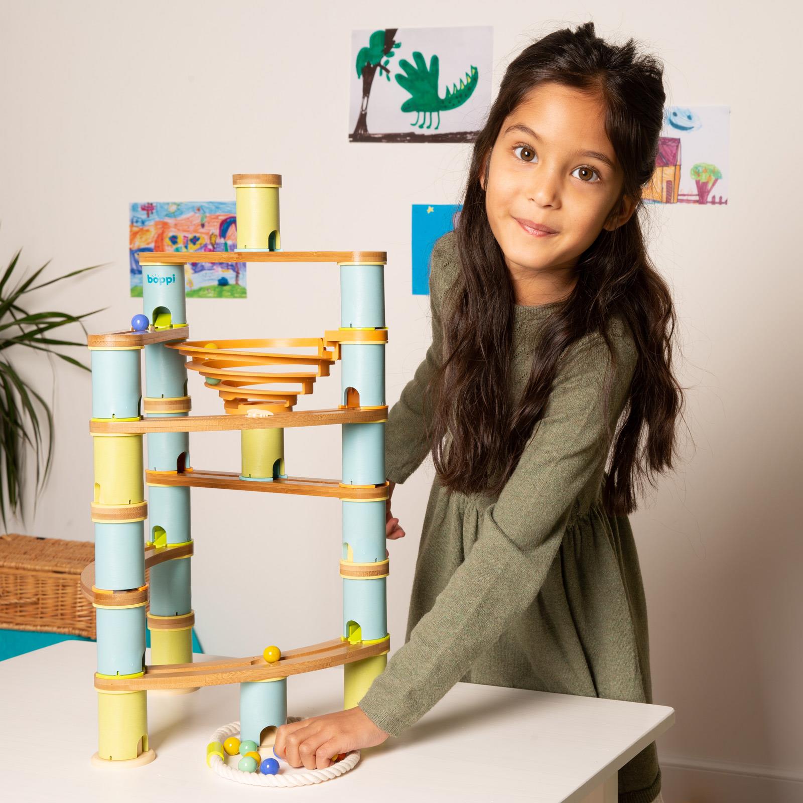 Kugelbahn Umweltfreundlich Holz Bambus Rennen Kinder Bildungs Spielset boppi - Bild 14 von 76