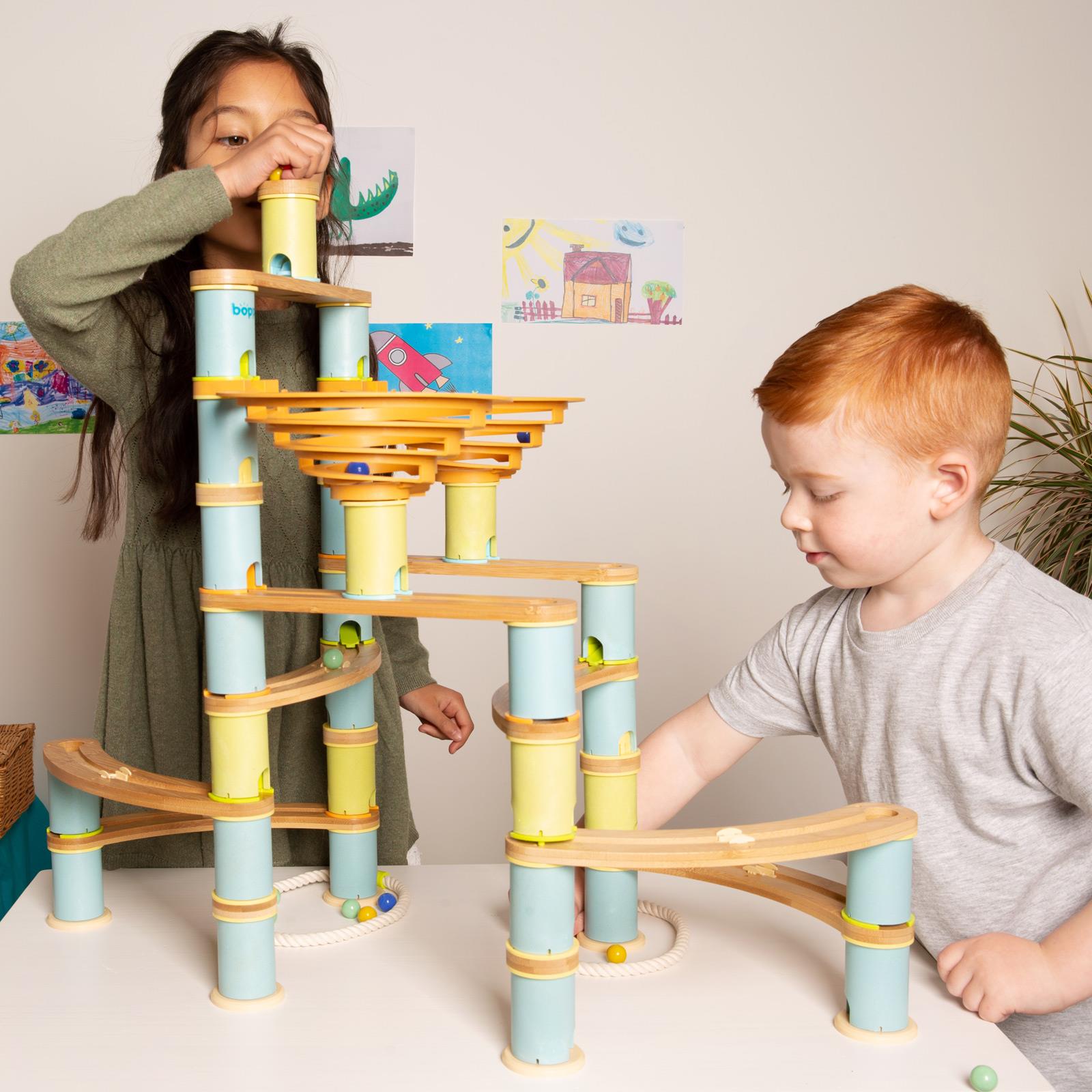 Kugelbahn Umweltfreundlich Holz Bambus Rennen Kinder Bildungs Spielset boppi - Bild 26 von 76