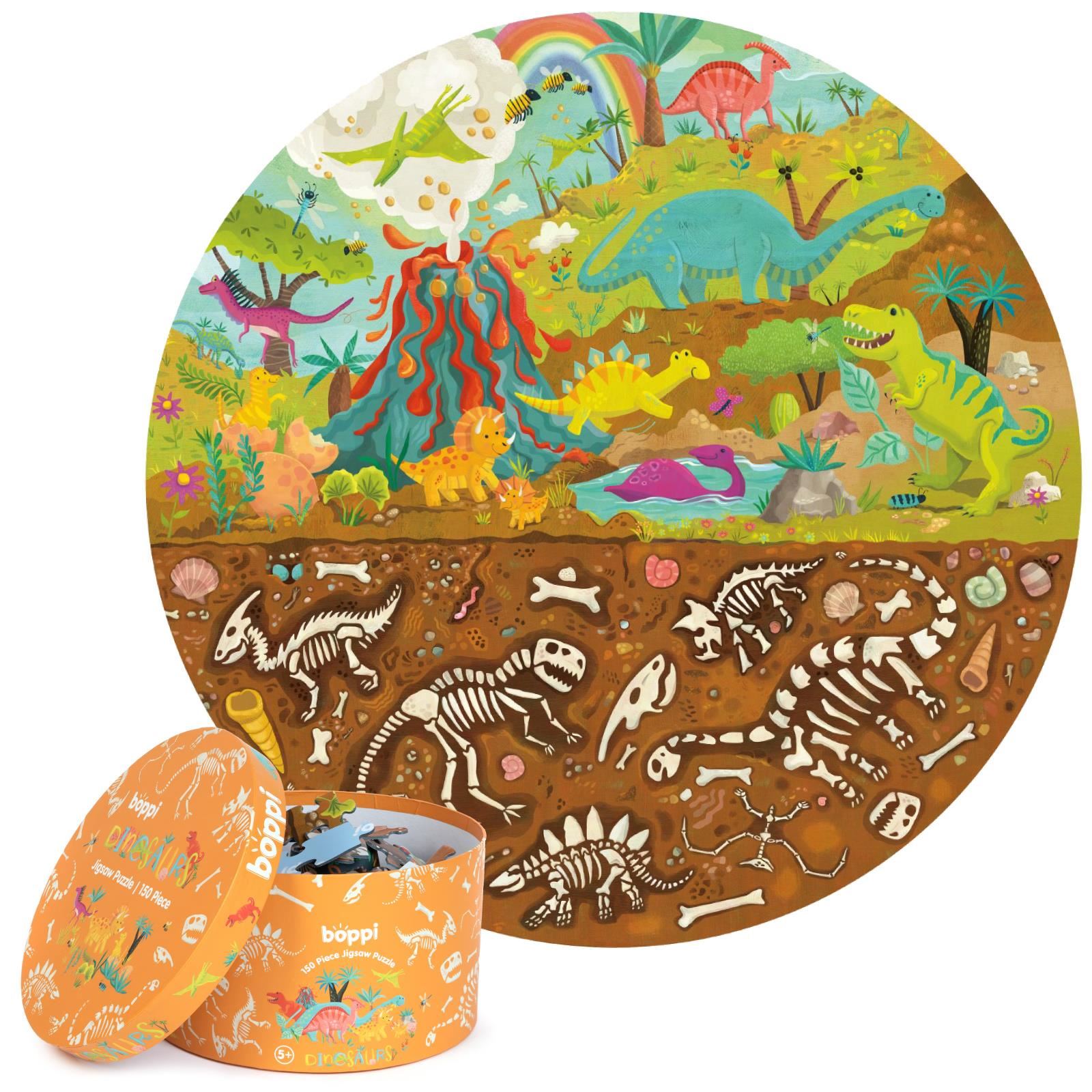 Kids Jigsaw Puzzle 150 Pieces boppi Dinosaurs with T-Rex and 100% Recycled Card