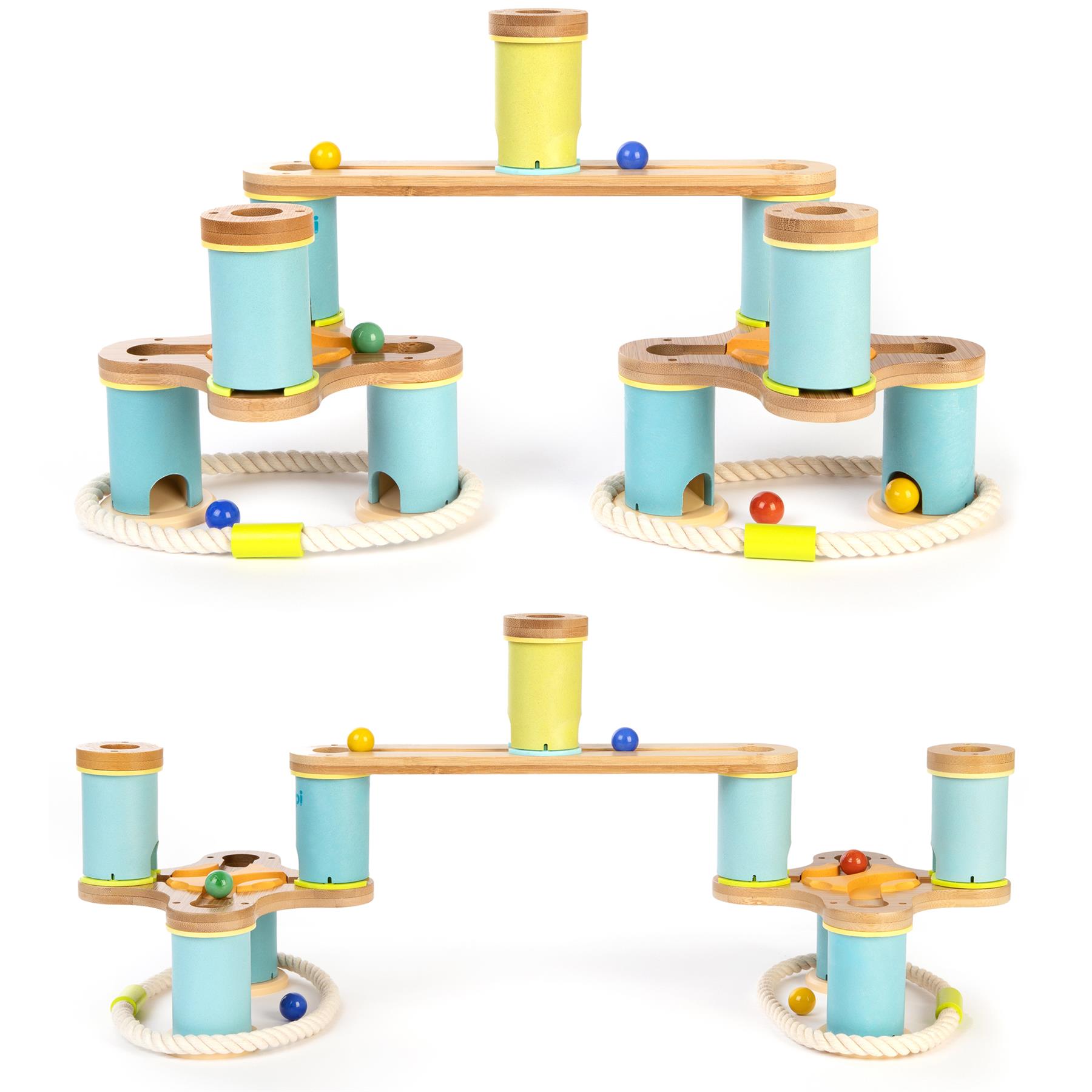 Kugelbahn Umweltfreundlich Holz Bambus Rennen Kinder Bildungs Spielset boppi - Bild 76 von 76