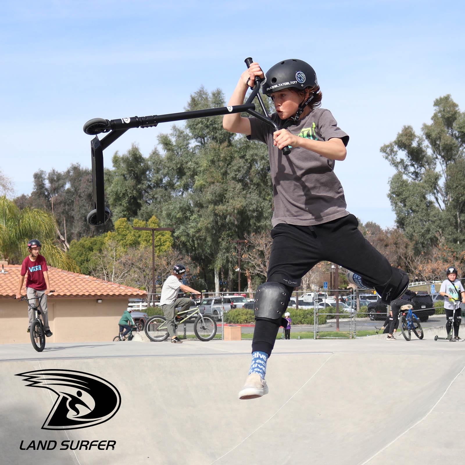 Kids Stunt Scooter Child 360 Degree Spin 2 Wheel Trick Scooter by Land Surfer - Picture 97 of 105